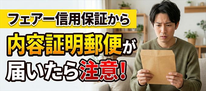 フェアー信用保証から内容証明郵便が届いたら注意！